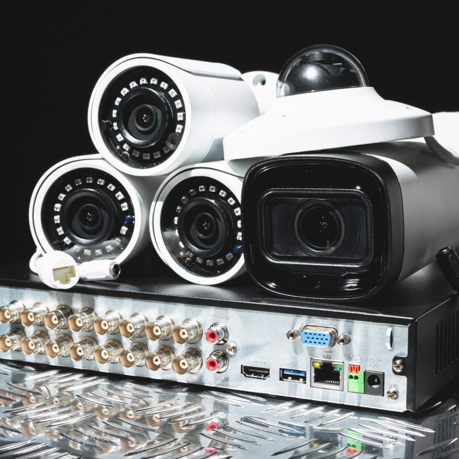 CCTV camera system, home security system concept, Security camera.